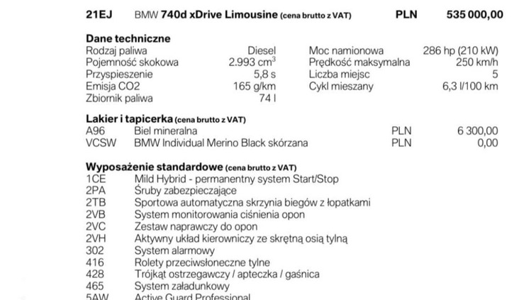 BMW Seria 7 cena 689000 przebieg: 4151, rok produkcji 2023 z Toruń małe 562